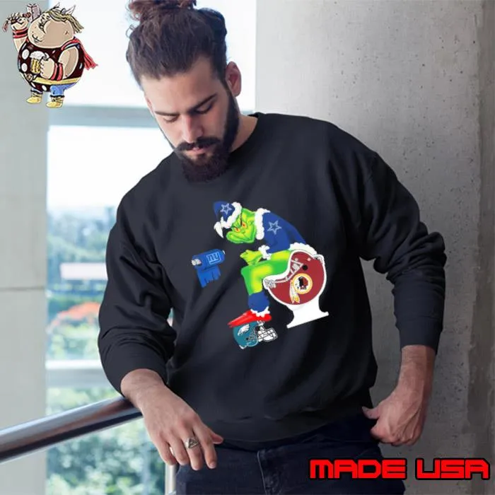 Dallas Cowboys Grinch Santa Toilet 2024 Shirt Sweatshirt