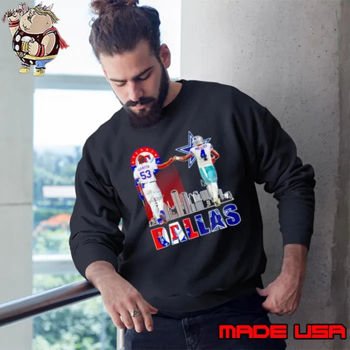 Dallas Texas Rangers Garcia and Dallas Cowboys Prescott City Champion s Sweatshirt