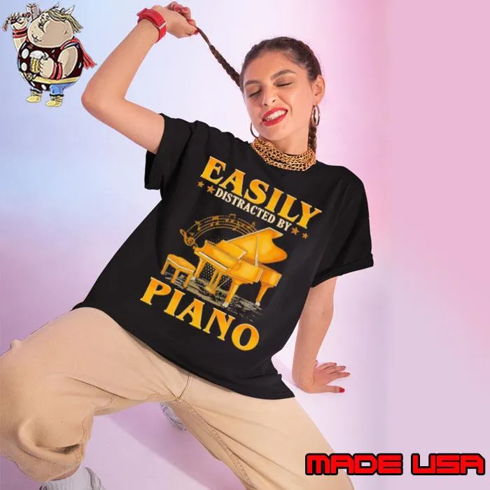 Easily distracted by piano shirt