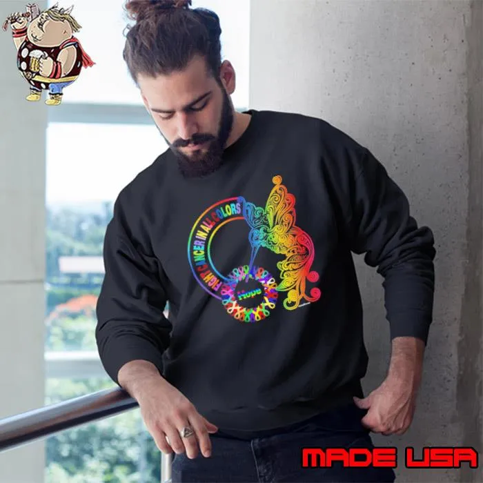 Fight Cancer In All Colors Bird Cancer Awareness s Sweatshirt