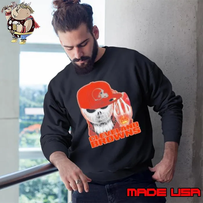 Jackskull Cleveland Browns Football Shirt Sweatshirt