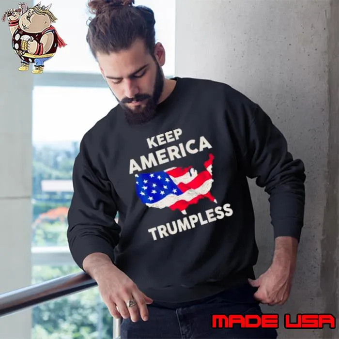 Keep American Trumpless USA flag map shirt