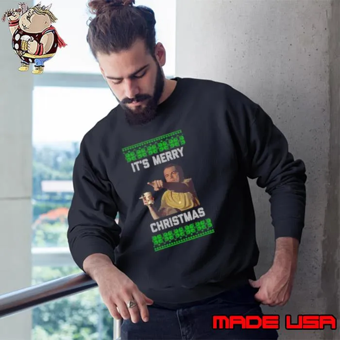 Leonardo Pointing Christmas s Sweatshirt