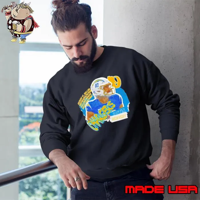 Los Angeles Chargers Justin Herbert Football Paper Shirt Sweatshirt