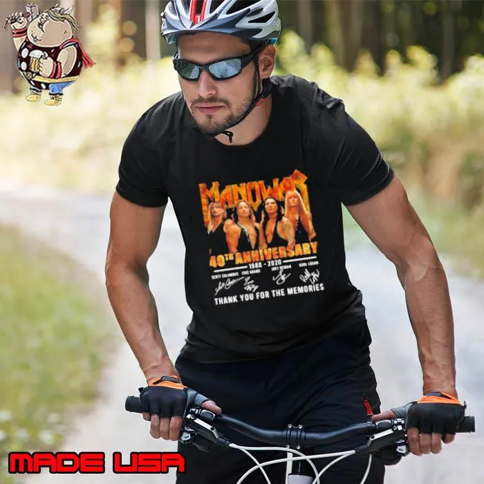 Manowar 40Th Anniversary 1980 2020 Thank You For The Memories Signatures Shirt Unisex
