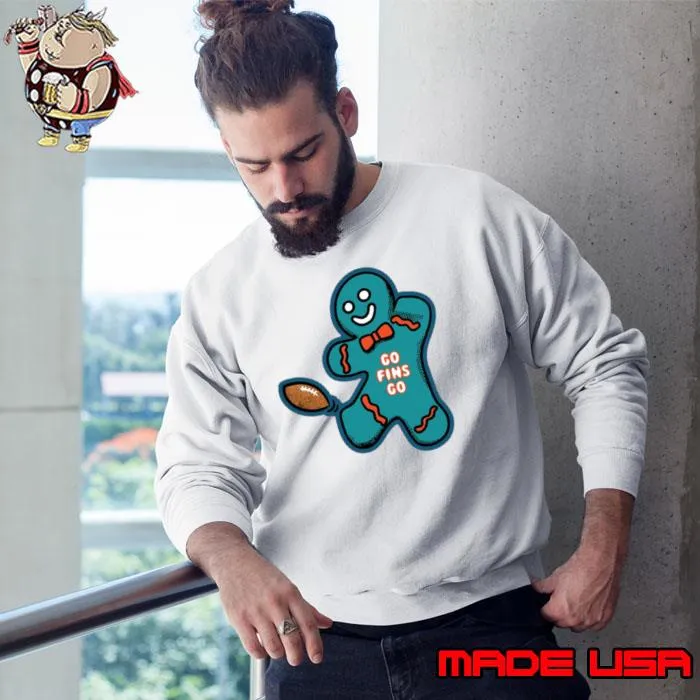 Miami Dolphins Gingerbread Man s Sweatshirt
