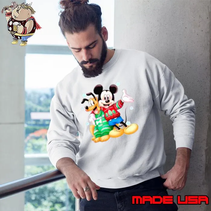 Mickey and Pluto merry Christmas s Sweatshirt
