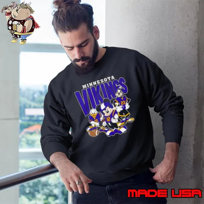Minnesota Vikings Football Mickey Donald Duck And Goofy Football Team Vintage Shirt Sweatshirt