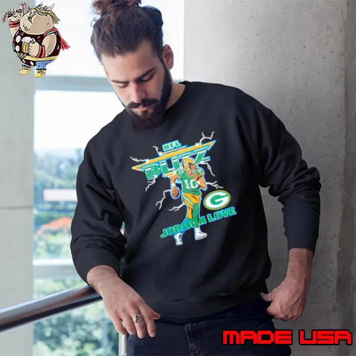 NFL Blitz Green Bay Packers Jordan Love retro s Sweatshirt