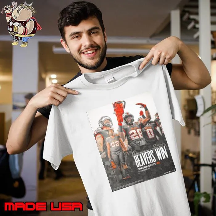 Oregon State Beavers Win 62 17 Stanford Cardinal Football 2023 Game Final Score Shirt Unisex