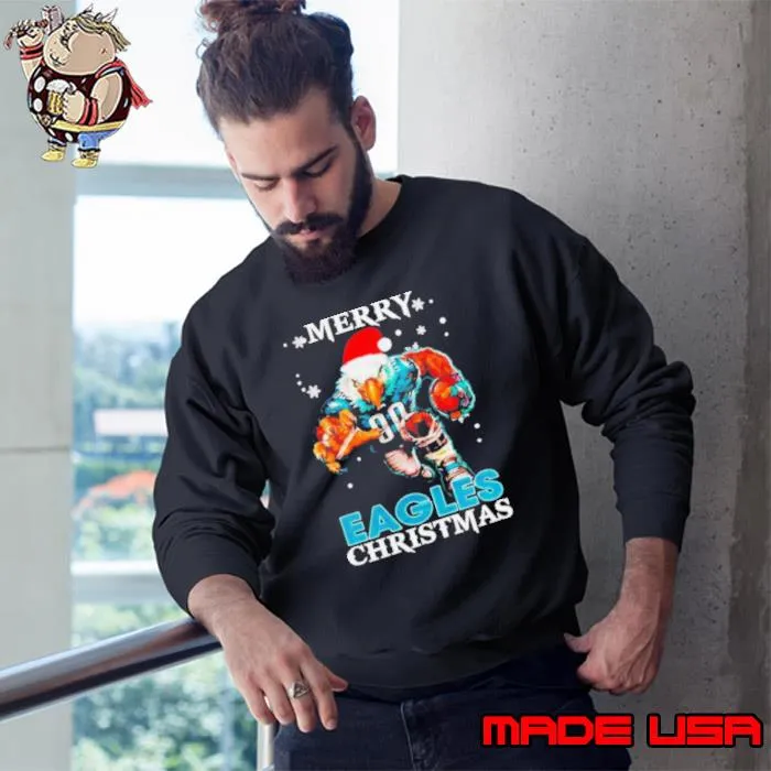 Philadelphia Eagles Santa hat Merry Eagles Christmas s Sweatshirt