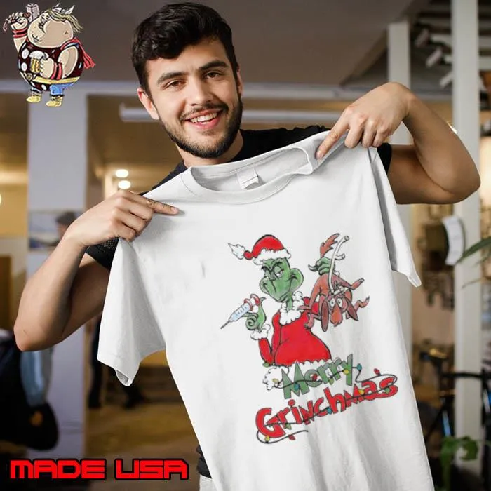 Santa Grinch And Dog Merry Grinchmas Nurse s Unisex