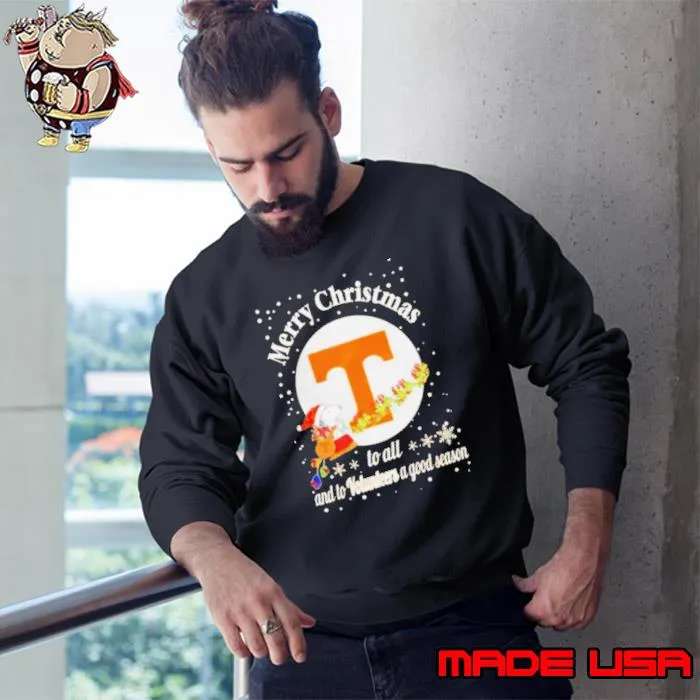 Snoopy Merry Christmas To All And To Tennessee Volunteers A Good Season Shirt