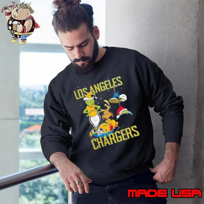 The Grinch And Dog Los Angeles Chargers Christmas 2023 Shirt