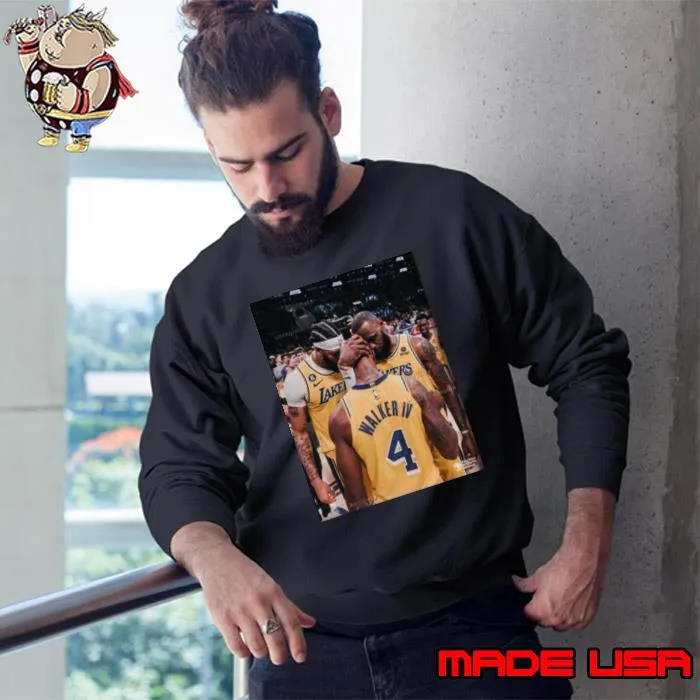 The Moment Of Lonnie Walker LeBron James And Anthony Davis Los Angeles Lakers Vs Golden State Warriors Wall Decor Poster shirt