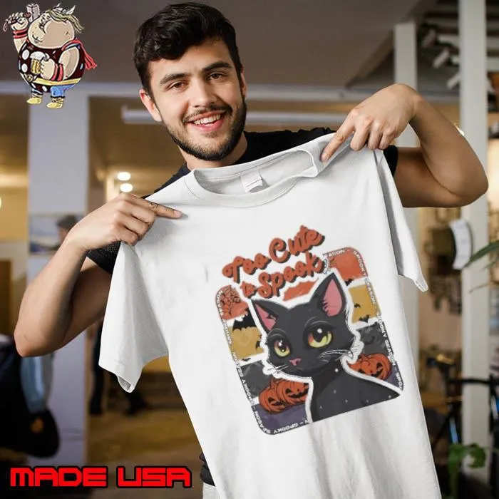 Too cute to spook Halloween black cat Classic Shirt Unisex