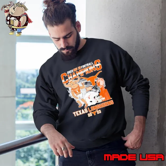 2023 Big 12 Football Champions Bevo Texas Longhorns Mascot Shirt Sweatshirt
