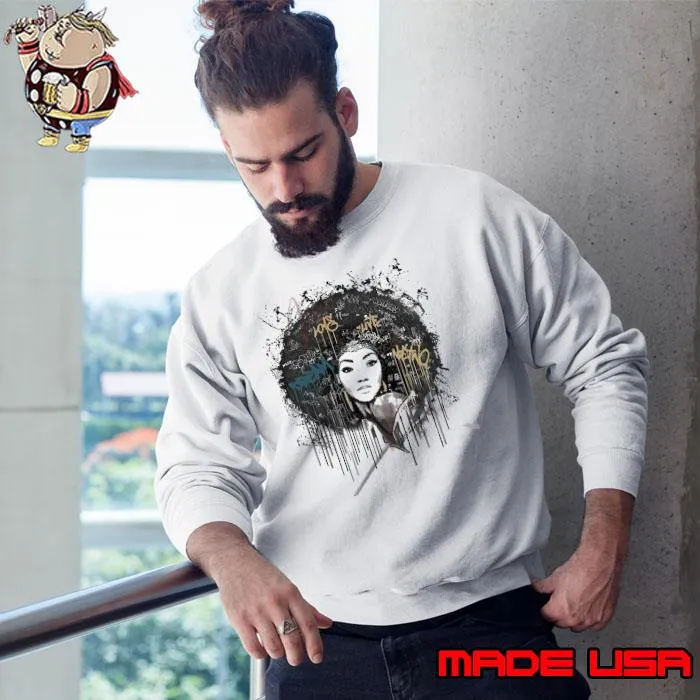 Afro Lady to Match Jordan Retro 4 Shirt Sweatshirt