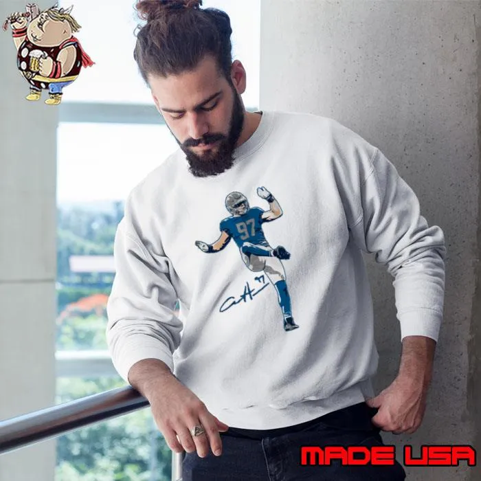Aidan Hutchinson Superstar Signature American football defensive end for the Detroit Lions T-Shirt Sweatshirt