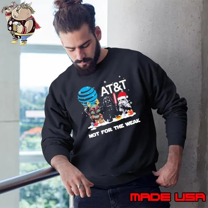 At&t star wars not for the weak santa hat merry christmas shirt