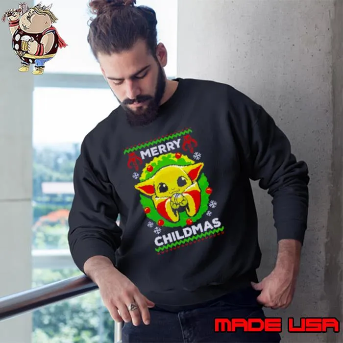 Baby Yoda merry childmas Ugly Christmas shirt