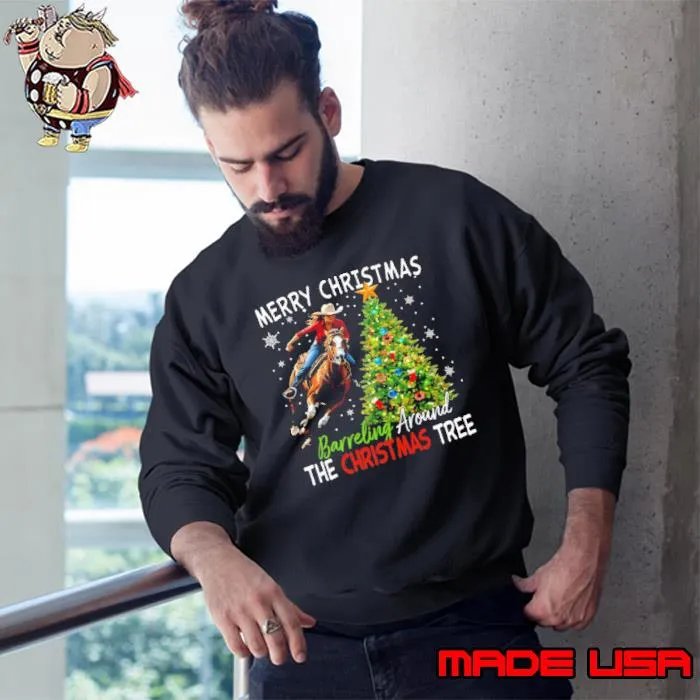 Barreling Around The Christmas Tree Merry Christmas shirt