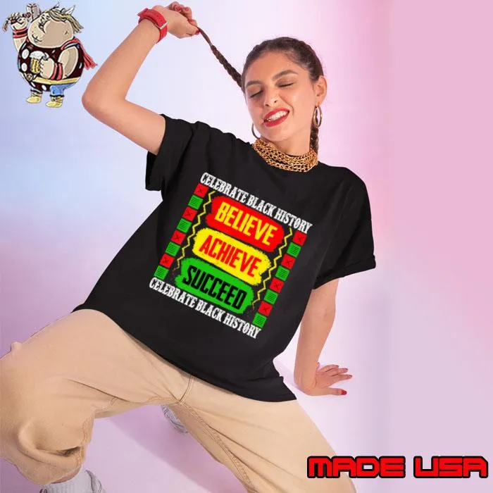 Believe Retro Achieve Succeed Black History Martin Luther King Day T-Shirt