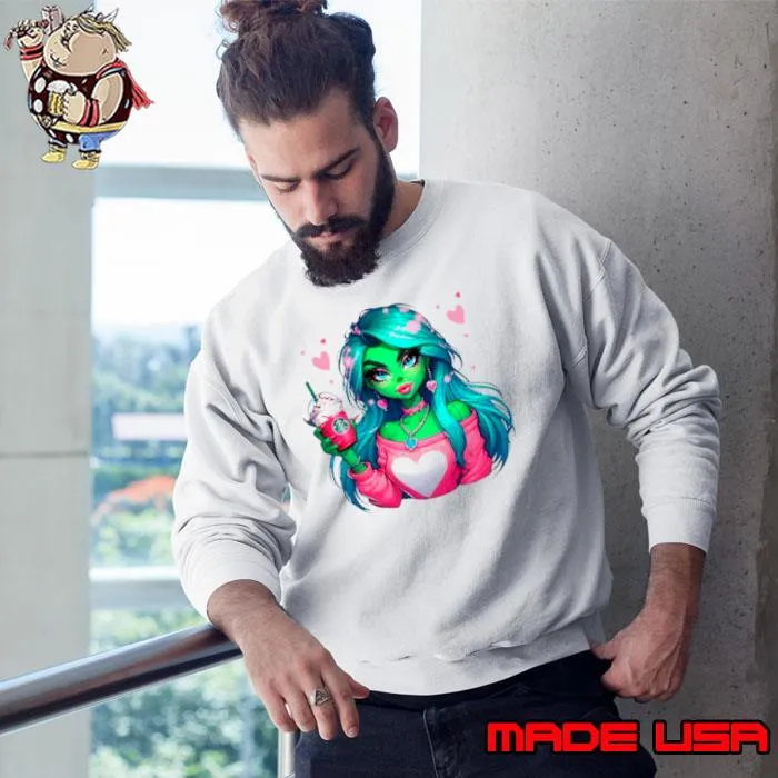 Boojee Grinch Girl Valentines Coffee s Sweatshirt