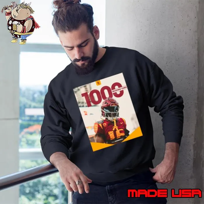 Chef Tahj Washington USC Trojans 1000 Receiving Yards Season Shirt Sweatshirt