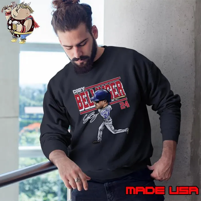 Cody Bellinger Chicago C Cartoon Signature American professional baseball T-Shirt