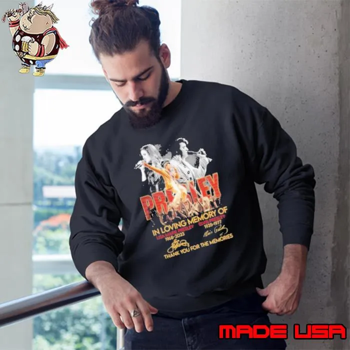 Elvis Presley in loving memory of 1968 2023 signature thank you for the memories s Sweatshirt