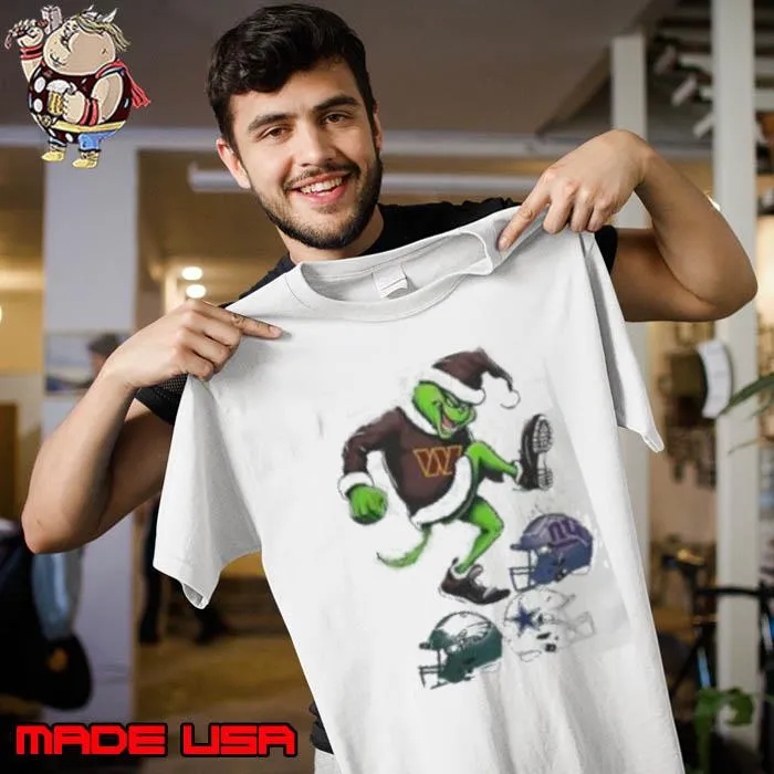 Grinch Shop The Grinch Washington Commanders Stomp On Nfl Teams Christmas Shirt Unisex