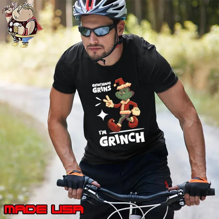 Grinchmas Grins I'm Grinch Santa Hat merry Xmas T-Shirt Unisex