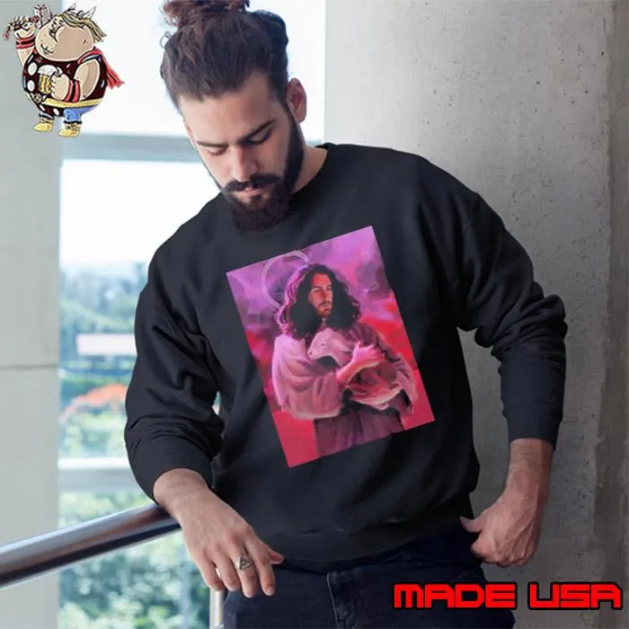 Hozius Jesus Holding A Lamb Shirt Sweatshirt