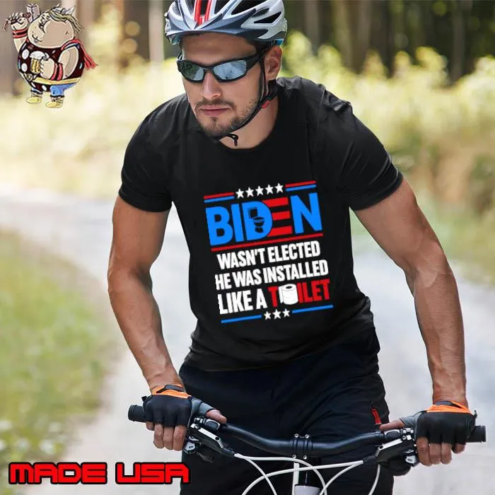 Impeach Biden Wasn't Elected He Was Installed Like A Toilet Stars T-Shirt Unisex