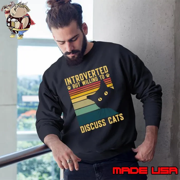 Introverted But Willing To Discuss Cats Vintage T-Shirt