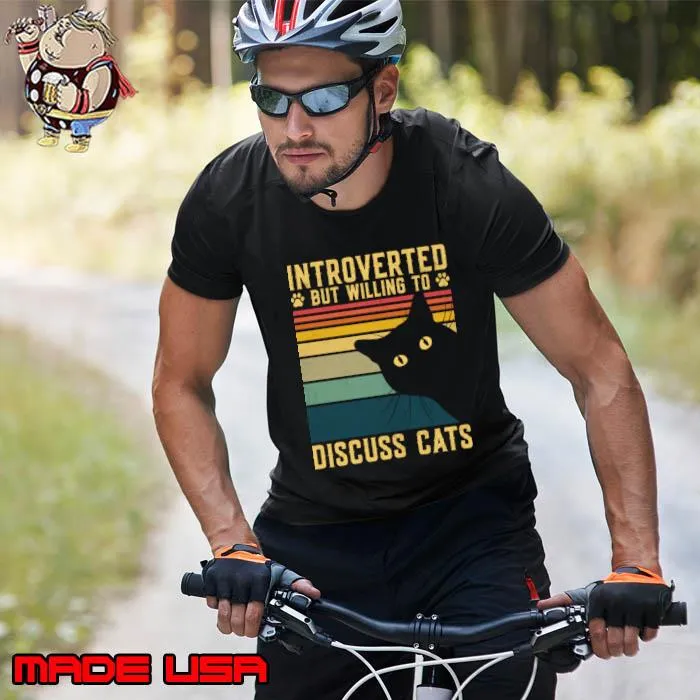 Introverted But Willing To Discuss Cats Vintage T-Shirt Unisex