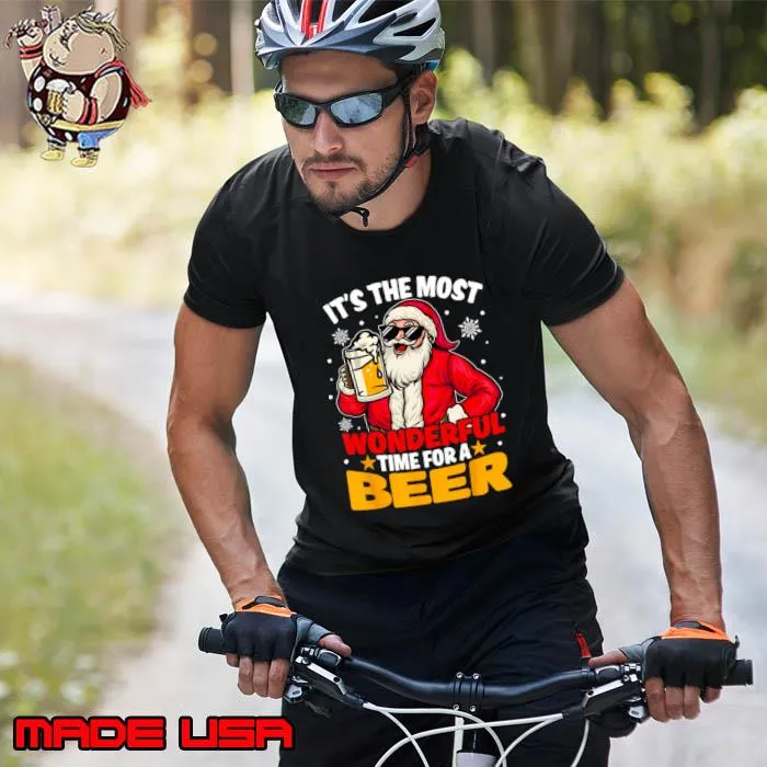 It's The MOst Wonderful Time For A Beer Santa Claus Christmas T-Shirt Unisex