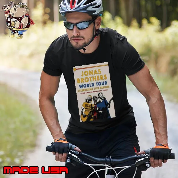 Jonas Brothers World Tour 2024 Celebrating Five Albums Latin America Poste Shirt Unisex