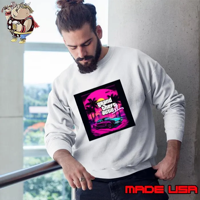 Jose Alvarado Grand Theft Auto Car Palms Tree Sunset T-Shirt Sweatshirt