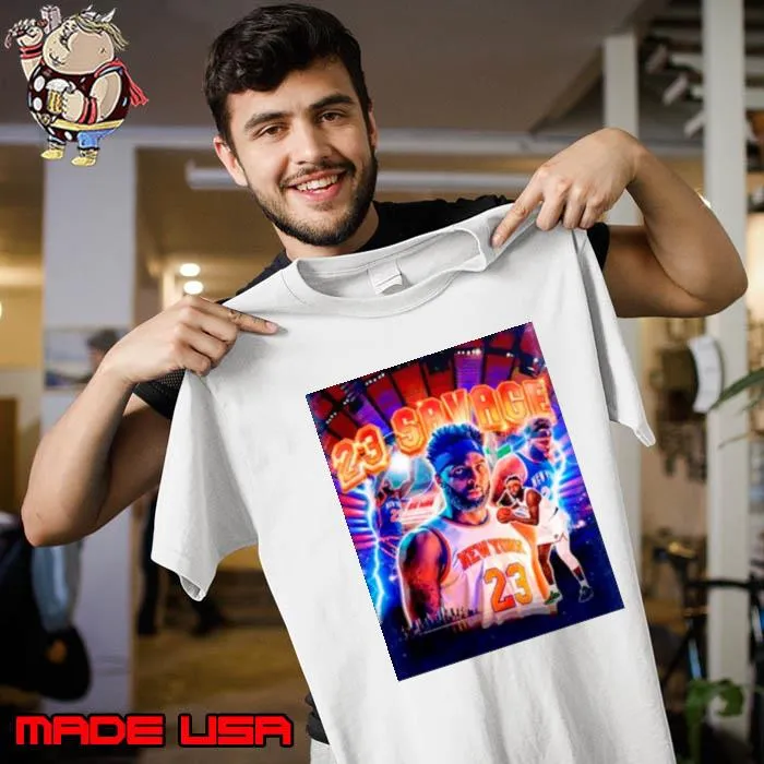 Knicks Members wearing Mitchell Robinson 23 savage s Unisex