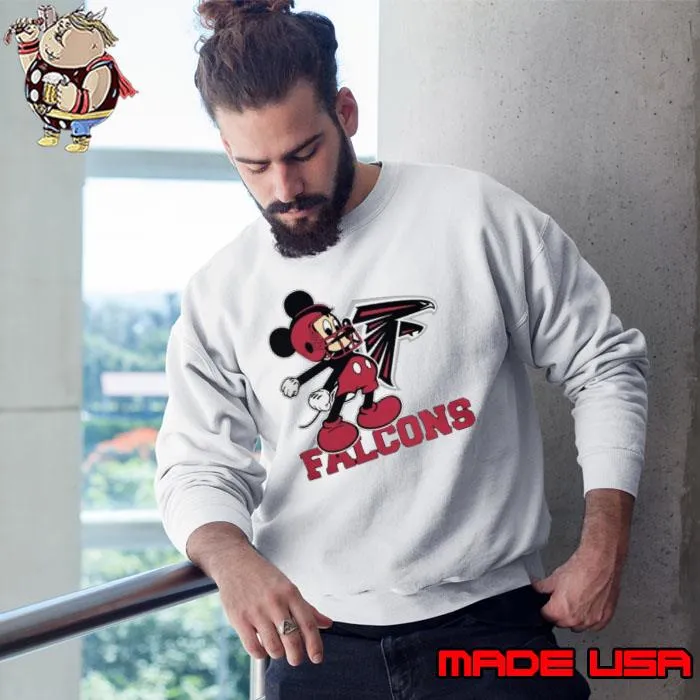 Mickey Mouse Cartoon Atlanta Falcons Football Player Helmet Logo Shirts