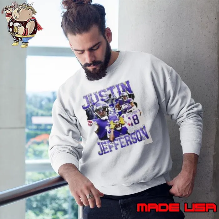 Minnesota Vikings football Justin Jefferson player the Griddy signature retro s Sweatshirt