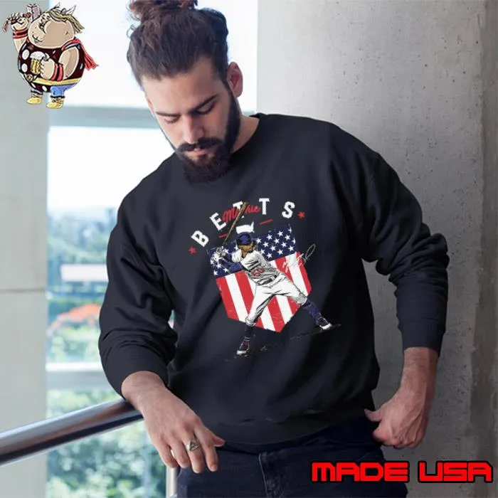 Mookie Betts Signature American professional baseball Los Angeles D Country Flag T-Shirt
