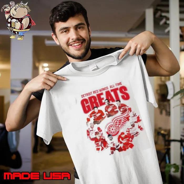 NHL Detroit Red Wings all time greats players signatures logo s Unisex