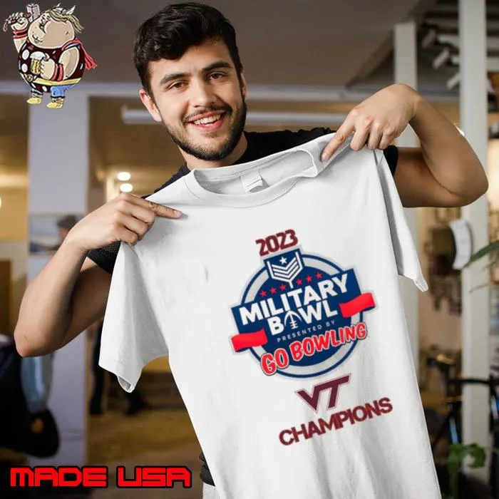 Nice virginia Tech Hokies 2023 Military Bowl Champions Shirt Unisex