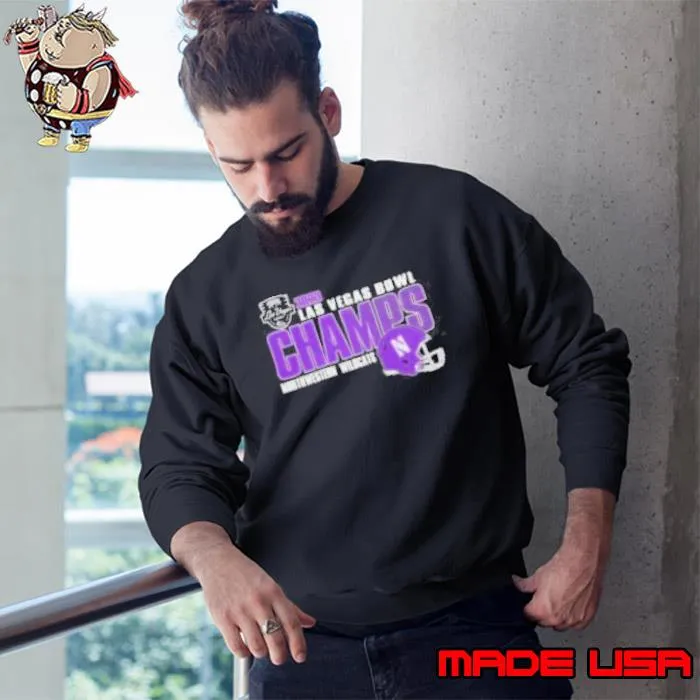 Northwestern Wildcats Champions 2023 Las Vegas Bowl s Sweatshirt