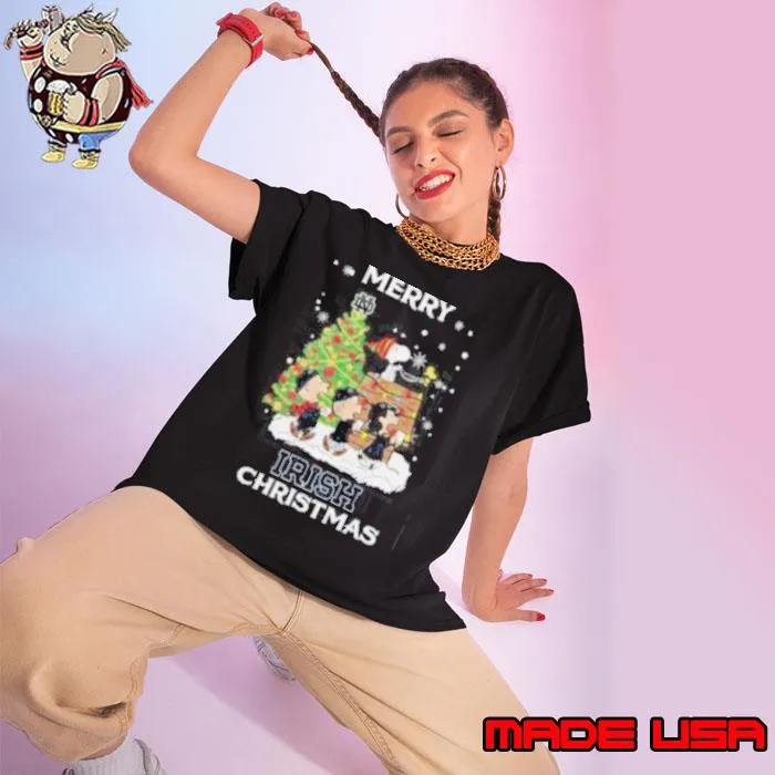 Notre Dame Fighting Irish Snoopy Family Christmas Tree shirt