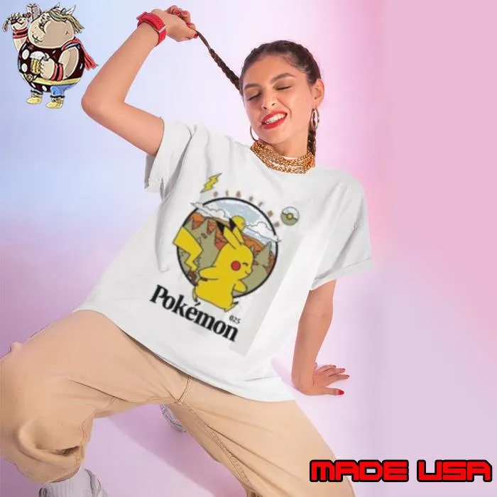 Pokemon Pikachu Camp Badge Shirt Ladies tee