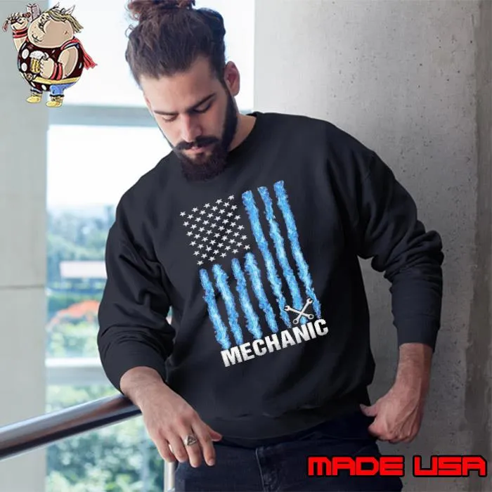 Proud Mechanic Symbol American Flag shirt